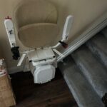 Straight Stairlift Installation Dublin on a grey carpet
