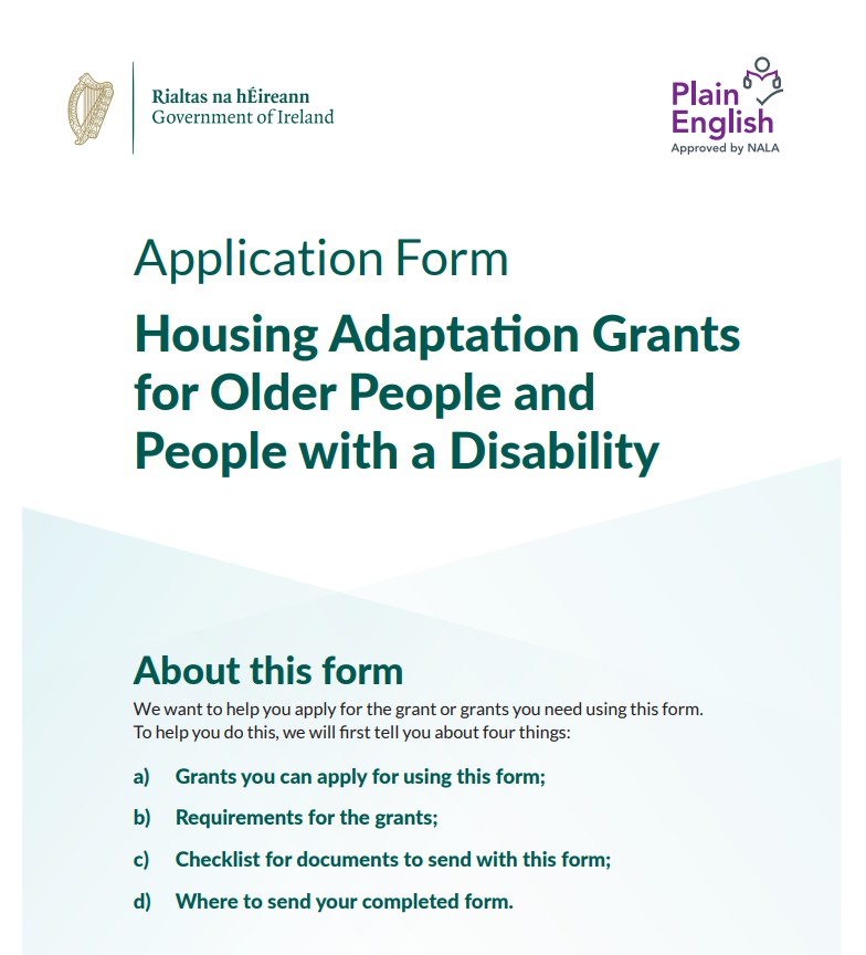 Local County Councils Housing Adaptation Grants For Older People